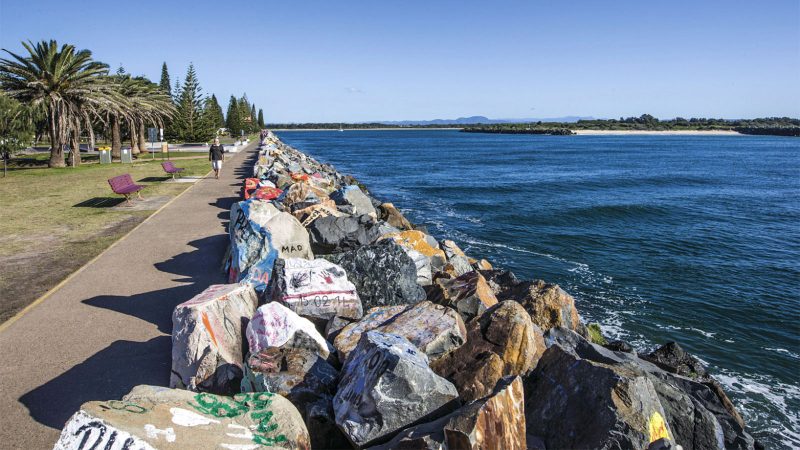 Port Macquarie Breakwall. Image credit Destination NSW